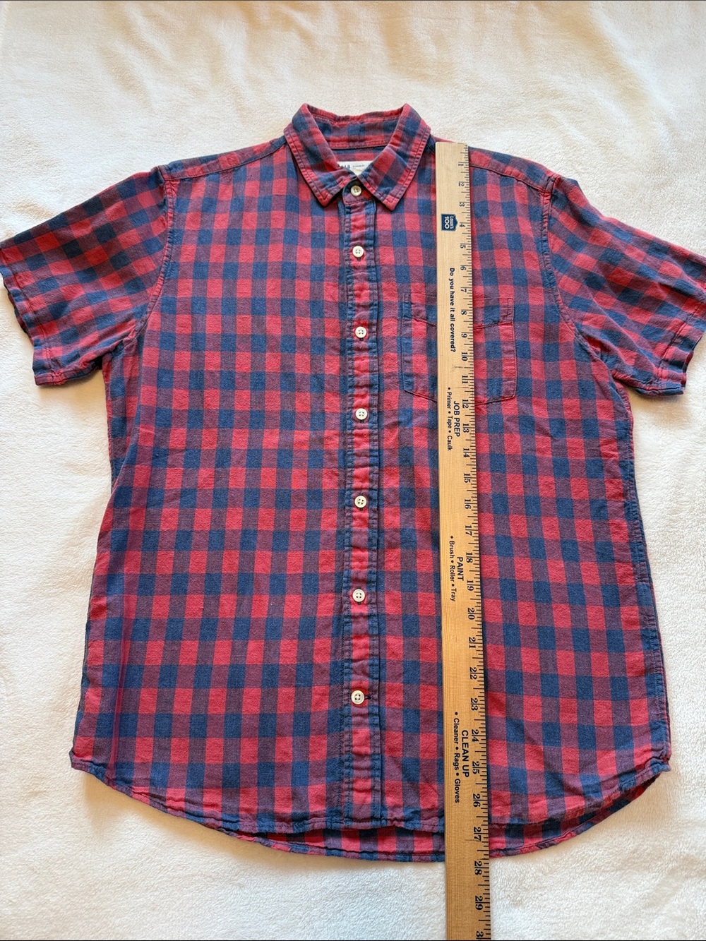 Men's GAP Standard Fit Linen Blend Short Sleeve Shirt - Picture 6 of 7